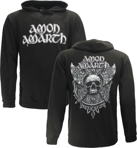 Amon Amarth Grey Skull Hoodie Trui - XL