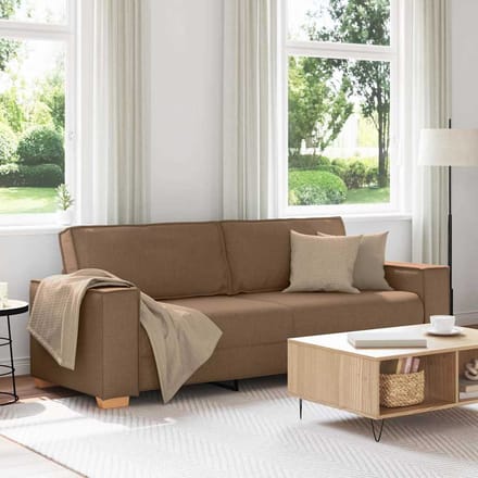 vidaXL - 3-zitsbank - Bruin - 180 - cm - Stof