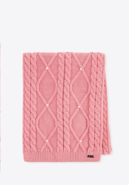 Wittchen - Dames Sjaal - Roze - Met Parelmotief