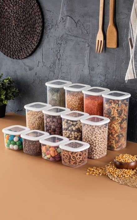 Asir Opslagbox Set (12 stuks) - Wit