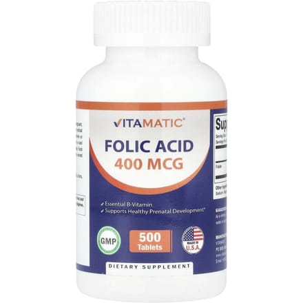 Vitamatic, folic acid, 400 mcg, 500 tablets