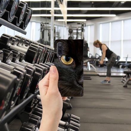 Book Case voor Xiaomi Mi 9 Hoesje maken Zwarte Kat