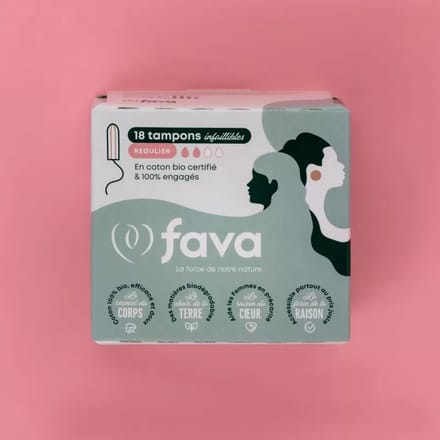 Fava | Biologische tampons | 4 dozen | Regular | Normaal | katoen | 72 stuks