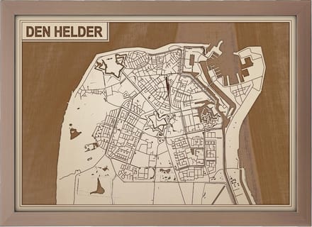 Decoratief Beeld - Houten Van Den Helder - Hout - Bekroned - Bruin - 21 X 30 Cm