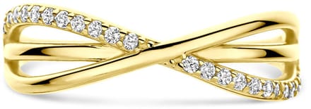 14K geelgouden ring zirkonia - 4035008