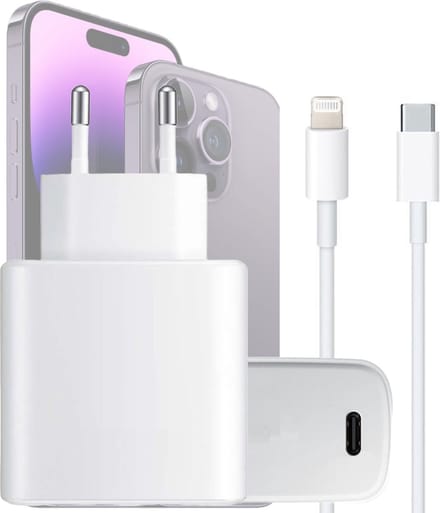 45w quick charger geschikt voor iPhone 14/13/12/11/X - Usb C naar Lightning kabel 1m - Snellader geschikt voor iPhone