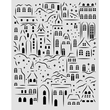 Stamperia Sjabloon "Christmas Village", 20 x 25 cm