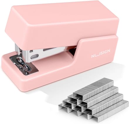 Mini nietmachine - Kleine bureaunietmachine - Papier binden - Capaciteit 25 vellen - 830 nietjes - Roze