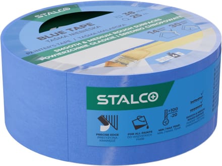 Blauwe Schilder Tape 38mm x 25m - Strakke Randen, UV-bestendig