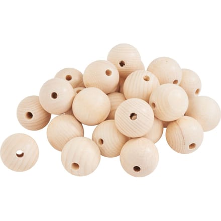 VBS Houten kogels doorboord - Ø 40 mm, 25 stuks