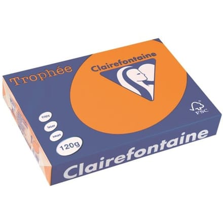 Clairefontaine Oranje A4 Gekleurd papier 120 grams (250 vel)