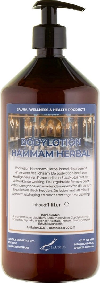 Bodylotion Hammam Herbal 1 Liter - met gratis pomp