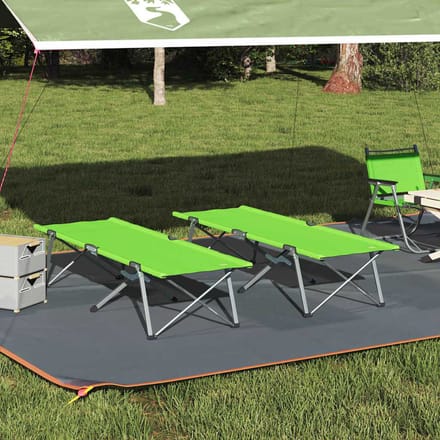 vidaXL - Opvouwbaar - Campingbed - 2 - st - Groen - 194 - x - 62,5 - x - 42,5 - cm