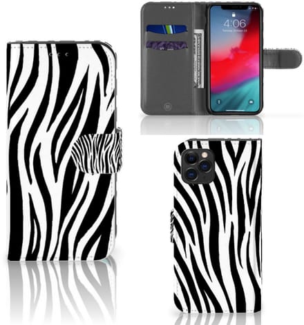 Apple iPhone 11 Pro Telefoonhoesje met Pasjes Zebra