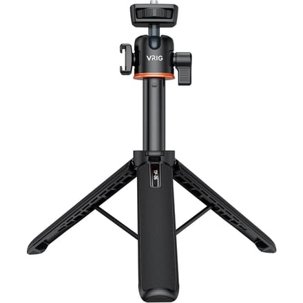 VRIG TP-06 Draagbare Selfie Stick-statiefstandaard van aluminiumlegering met 1/4 inch schroef Cold Shoe Mount zwart