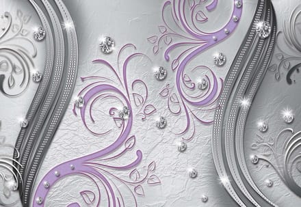 Fotobehang Pattern Abstract Ornament Leaves | PANORAMIC - 250cm x 104cm | 130g/m2 Vlies