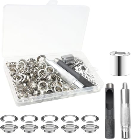 Oogjes Set met Stofpons voor Textiel en Leer - Professioneel Gereedschap