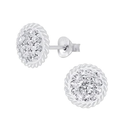 Joy|S - Zilveren oorbellen - kristal - 10 mm