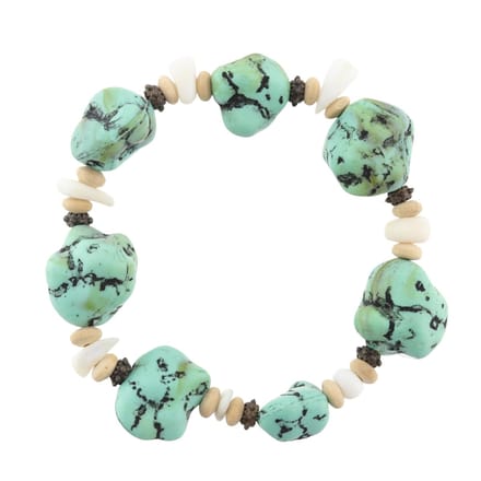 Behave - Armband dames - Blauwgroen natuurlook - Boho zomertrend