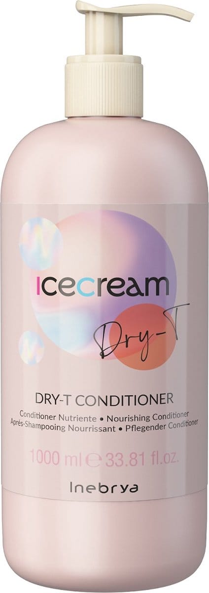 Inebrya, Ice Cream Dry-T, Après-shampoing Sec pour Cheveux, Pour Cheveux Secs, 1000 ml