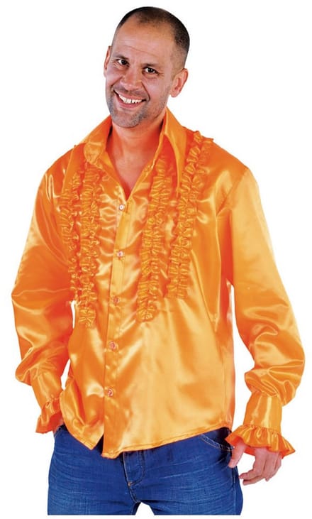 Magic By Freddy Verkleedblouse Rouches Heren Polyester Oranje Mt Xl
