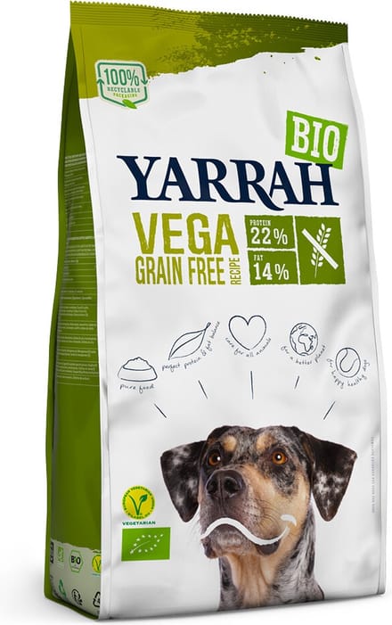 4x Yarrah Bio Hondenvoer Vegetarisch Tarwe Vrij 2 kg