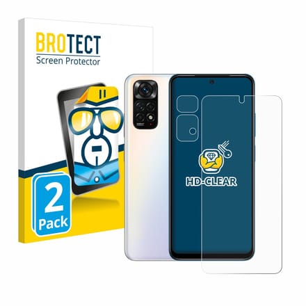 BROTECT - Screenprotector voor Xiaomi Redmi Note 11S (Voor+Camera) - Folie Beschermfolie transparant 2 Stuks