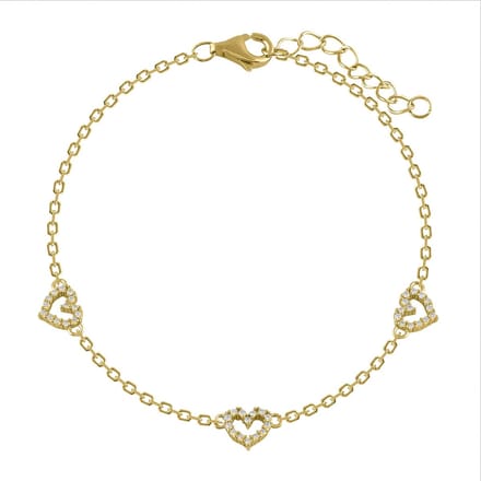 Zilveren en vergulde armband met zirkonen