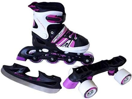 Verstelbare Inline Skates 3-in-1 IJshockeyschaatsen Schoenen Maat 30-33