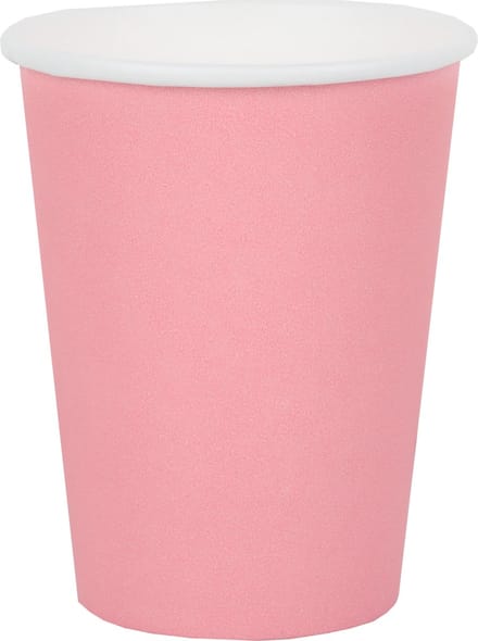 Santex feest/verjaardag bekertjes - 10x stuks - karton - roze - 260 ml