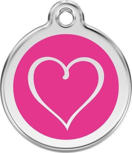 Red Dingo Hondenpenning 20 mm tribal hart hard roze