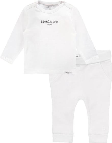 Noppies Set(2delig) Unisex Shirt Wit Broek Wit - Maat 62