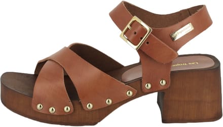 Leren sandalen met hak van Les Paolita