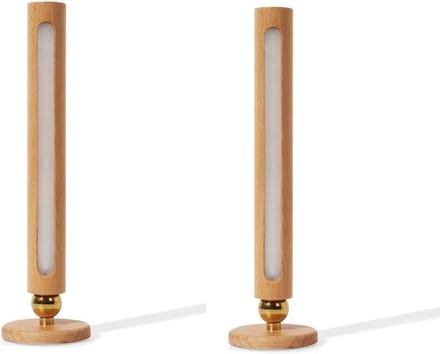 Draadloze Houten LED Wandlamp Dimbaar met Touch Sensor - Oplaadbaar Batterij Nachtlamp