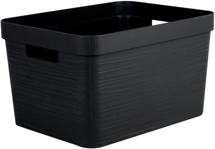 Eda kunststof STONE DECOR opbergkrat - 30 L zwart