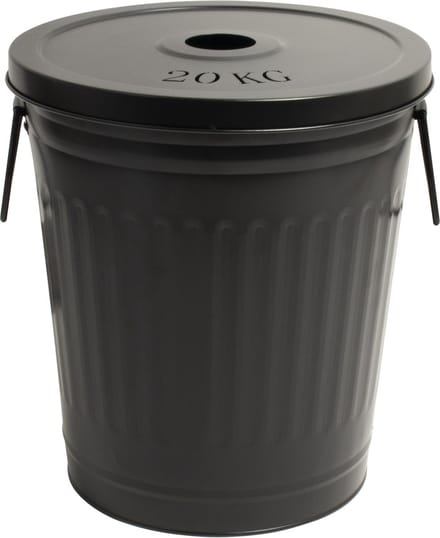 Gusta - Opbergton - Metaal - Zwart - 32x22,5x31cm