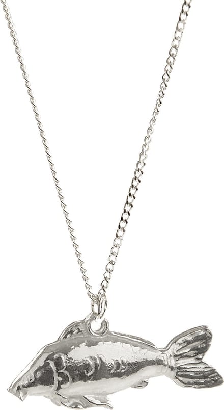 Carpa Realista Hanger Spiegelkarper Zilver + Ketting 45 cm (Dames) 3D Karper Karperketting Vissen