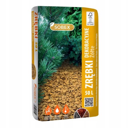 Sobex - Decoratieve Houtsnippers - Geel - 50L - Fractie 20-60mm