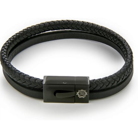 Monomen Men's Genuine Nappa Leather Bracelet MM10822BB