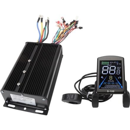 Elektrische Fiets Motor Controller Hoge Vermogen Borstelloze Motor Snelheid Controller Kit met LCD Display Handvat Handvat Ondersteuning black