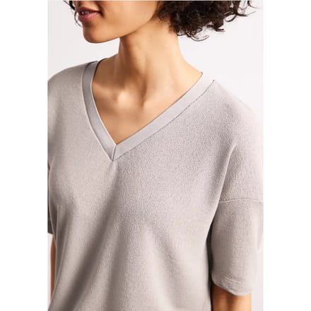 Shirt in gebreide look met V-hals