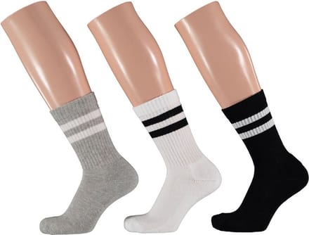 Apollo - Sport - Sokken - 3-pack - Grijs - Wit - Zwart - Maat 31/34