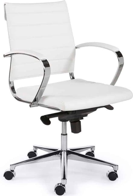 Ergonomische bureaustoel design 600 lage rug Wit met wielen