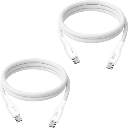 Usb C kabel - 2 stuks - Usb C naar usb C - Snel oplaadkabel met usb C aan beide kanten - Snellader - 2 meter - Wit
