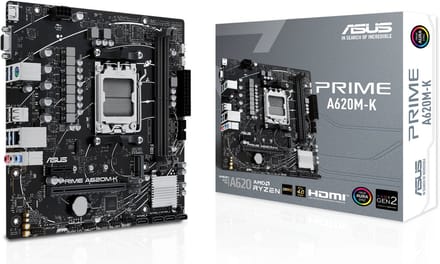 ASUS Prime A620M-K - Moederbord - Socket AM5 - Micro-ATX - AMD A620 chipset