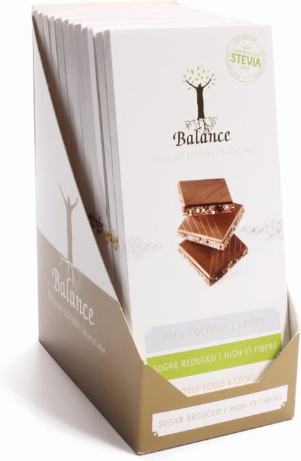 Balance | Belgian Luxury Tablet | Melk | Coconut Crisps | 12 Stuks | 12 x 85 gram
