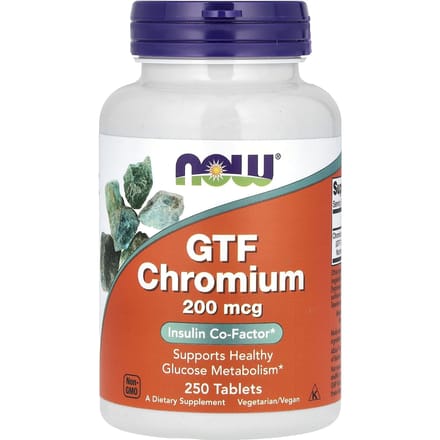 NOW - GTF Chromium - Chroom - 200 mcg - 250 tabletten