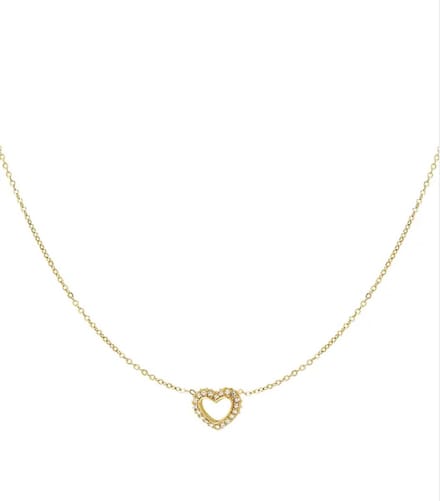 Diamant hart ketting - goud