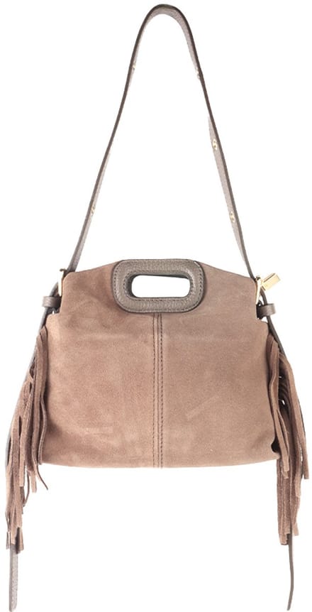Giuliano Lederen Suede Schoudertas Ziva - Taupe