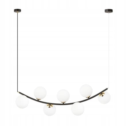 Emibig RITZ 7 BL OPAL hanglamp - Staal, Glas, E14, 7x10W